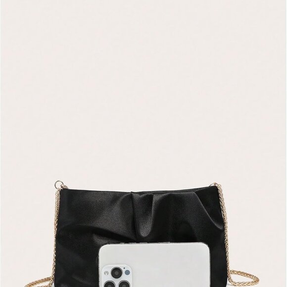 Versatile Black Satin Evening Purse - Perfect Gift for Special Occasions - Picture 4 of 4